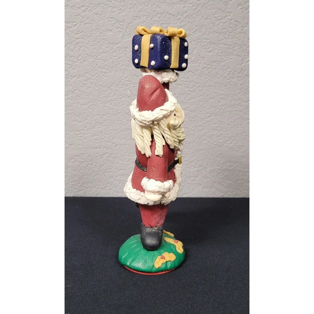 Polymer Clay Santa Claus Candlestick Holder Christmas Figure Decor